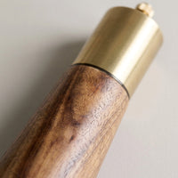 Acacia Wood Mill & Shaker Set | Brass Detail thumbnail 4