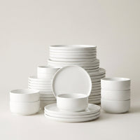 White Stoneware Dinner Set | Handcrafted Ceramic thumbnail 1