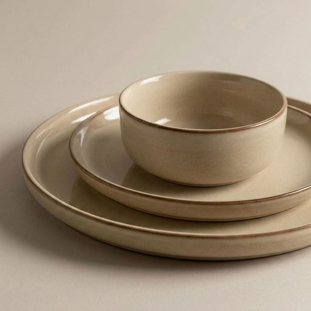 Oatmeal Stoneware Dinner Set | Reactive Glaze — image 3