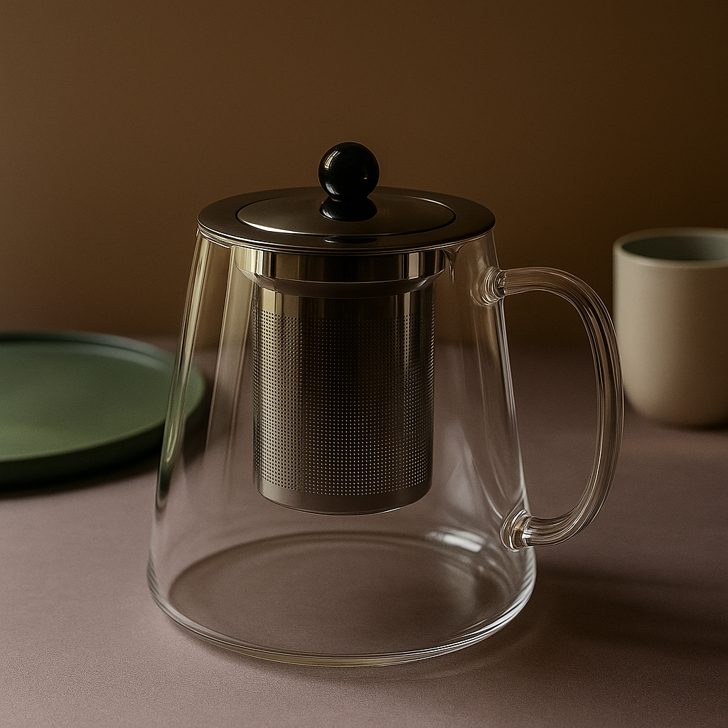 Glass Teapot with Infuser – Heat-Resistant Clear Teaware for Loose Leaf Tea 750ml — image 3