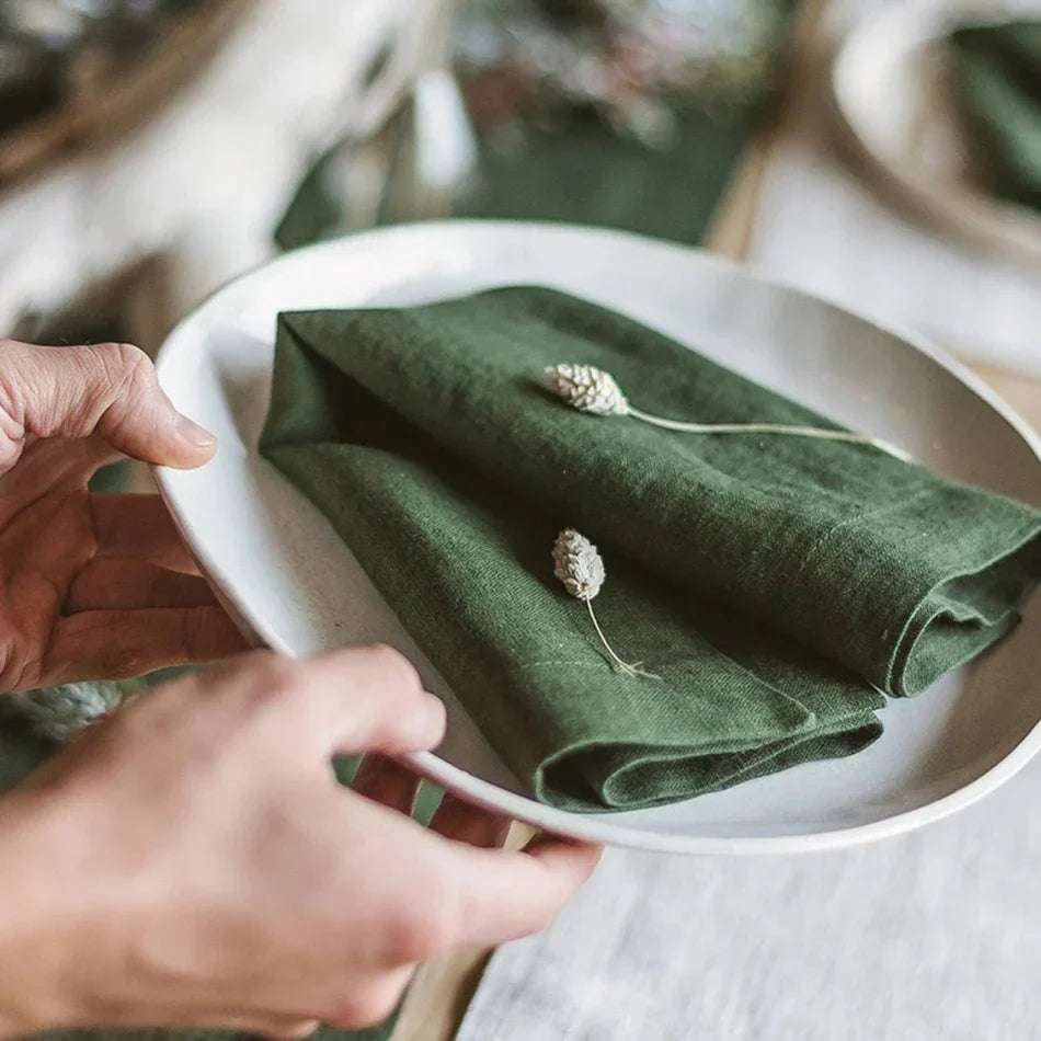 Pure Linen Napkins Set of 4 | Natural Fibre Table Linen — image 9