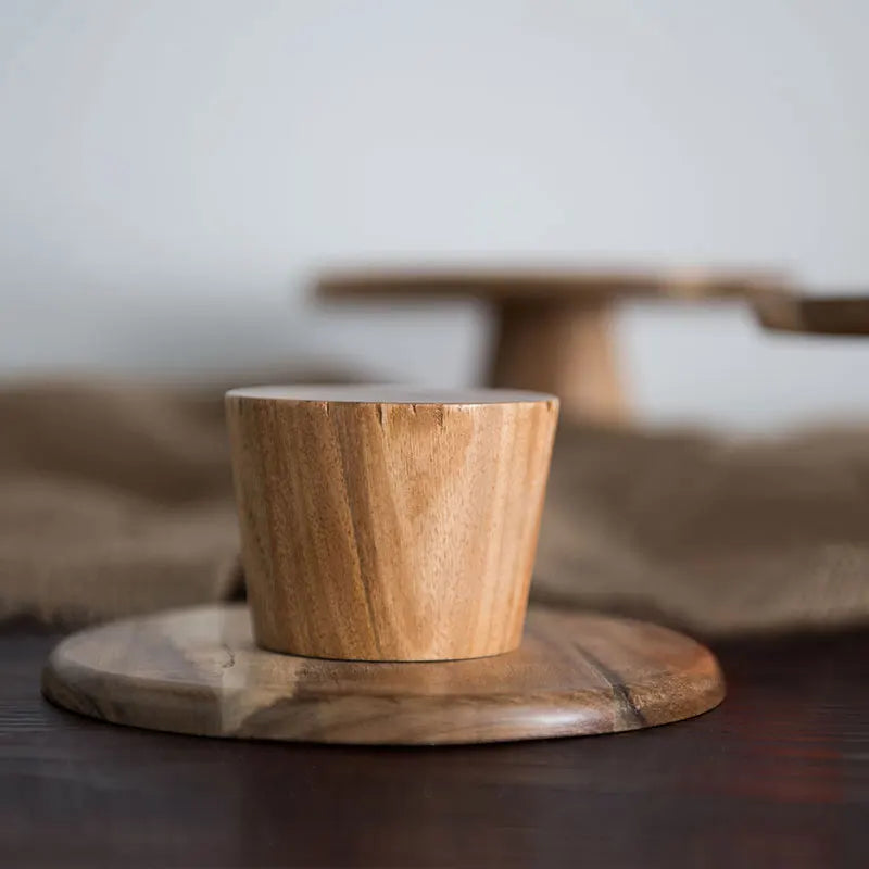 Wooden Cake Stand | Natural Wood Pedestal Serving Stand - View 5