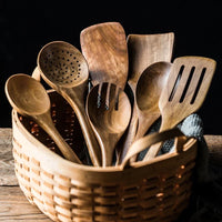 Acacia Wooden Kitchen Utensils Set – Spoons, Holder & Spoon Rest 9-Piece thumbnail 3